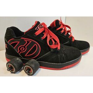 Heelys Propel 2.0 Skate Shoes Youth size 7 Black Red 770359 Lace Up